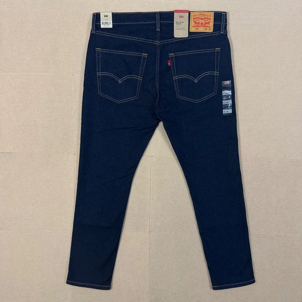 Levi's 512 Jeans NWT Mens 36x29 Slim Taper Dark Wash Stretch Denim (Tag 36x30)